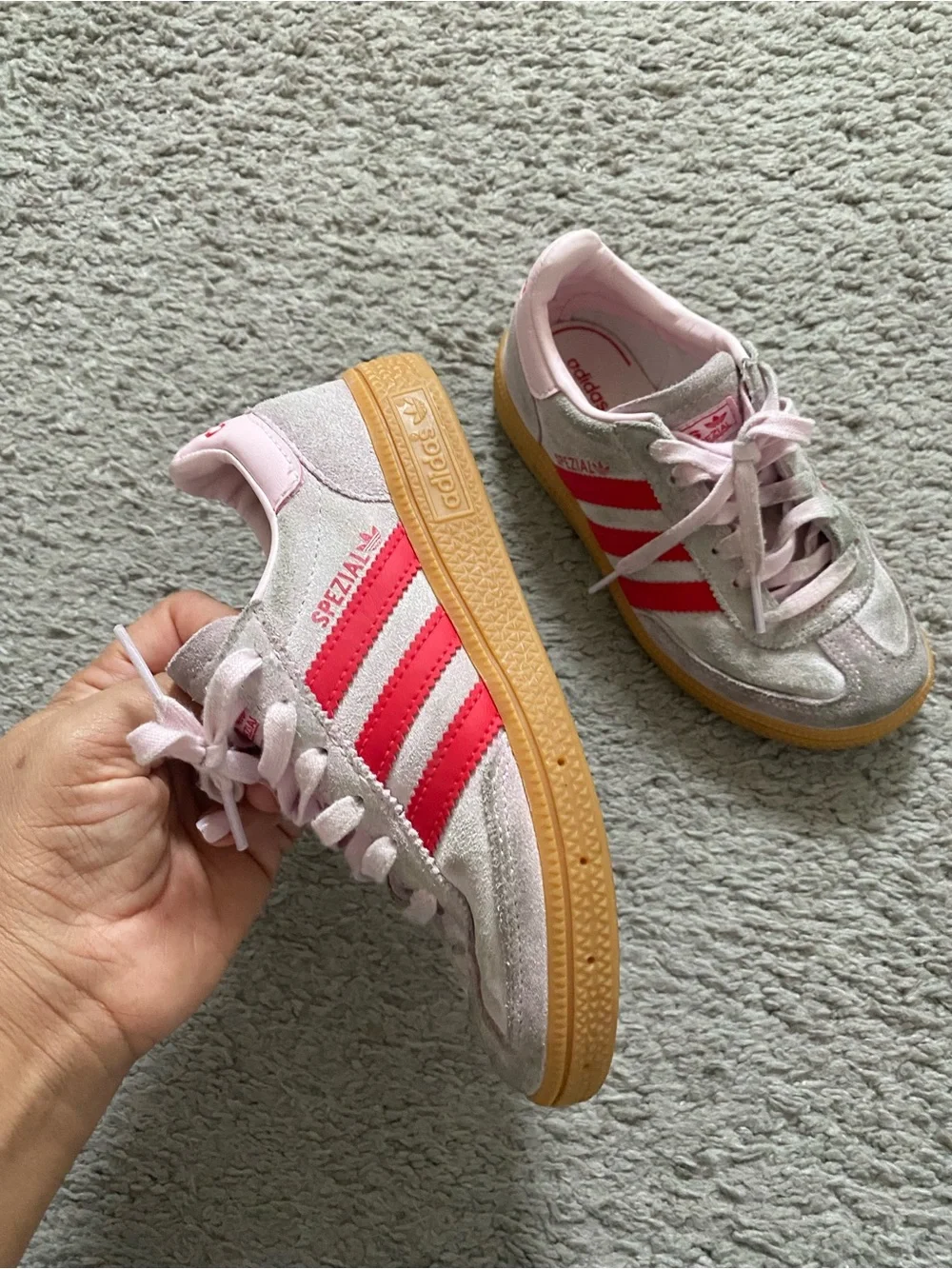 Girls Adidas Kids Pink & Silver Spezial Sneakers